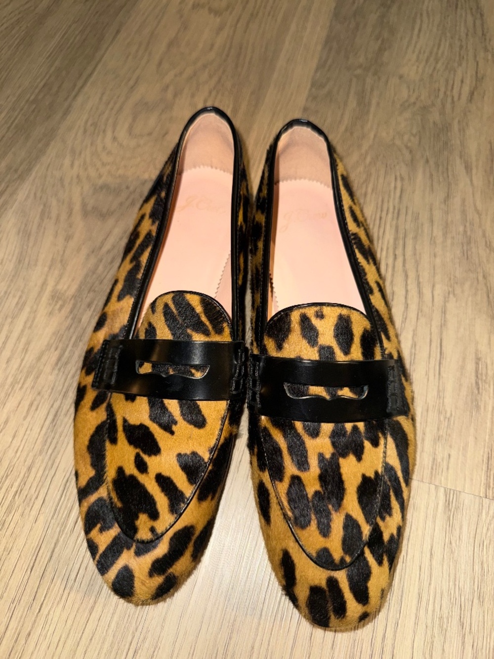 J.Crew Leopard Calf Hair Penny Loafers Size 7 | Preppy Statement Flats